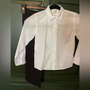 H&M boys dress shirt and pants size 6. Slim leg pants and white dress shirt.